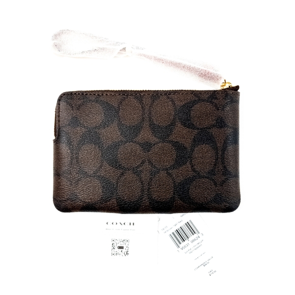 Coach Signature PVC Corner Zip Wristlet - Picture 4 of 6